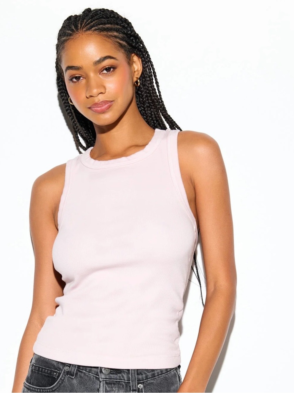 Spiritual Gangster Light Pink Ribbed Tank size medium